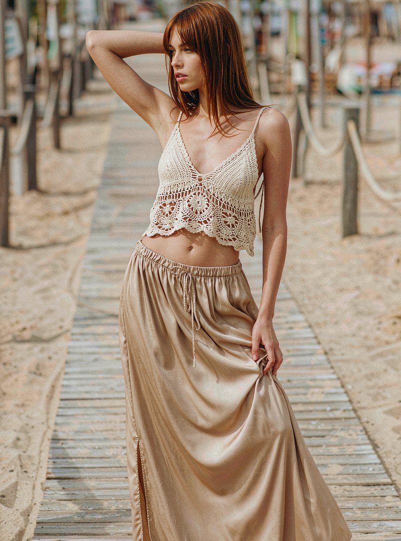 Cordelia Crochet Top — Natural