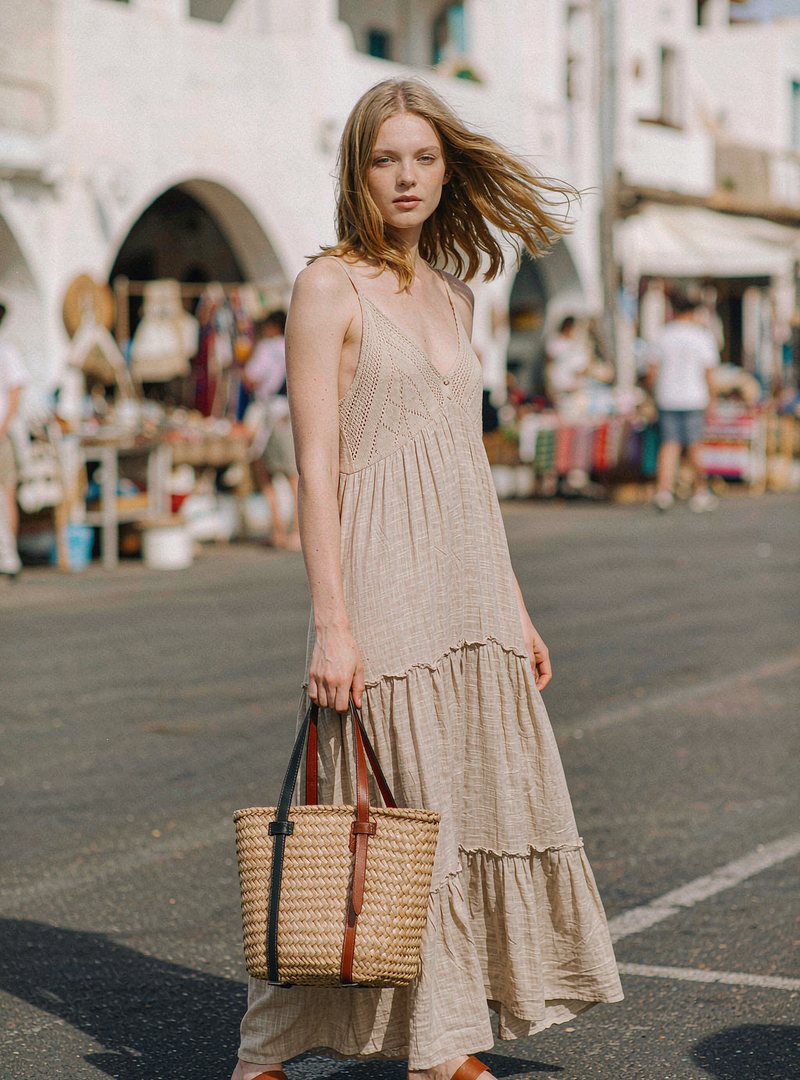 Rattan Market Tote — Natural